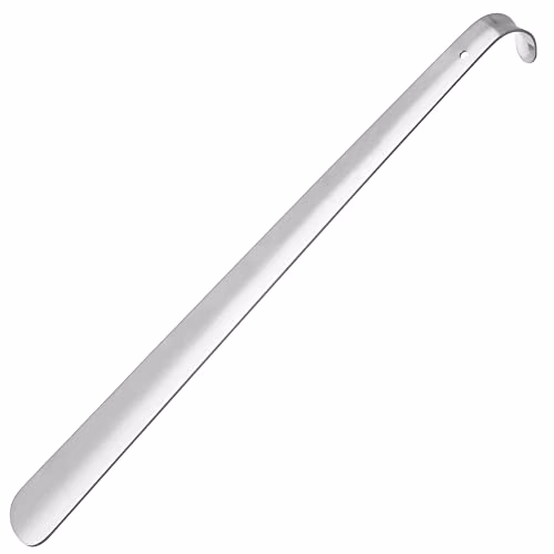 PREMYO Chausse-Pied Long 42 cm en Métal Acier Solide à Accrocher Parfait au Quotidien pour Bottes Design Ergonomique Confortable Sans se Baisser