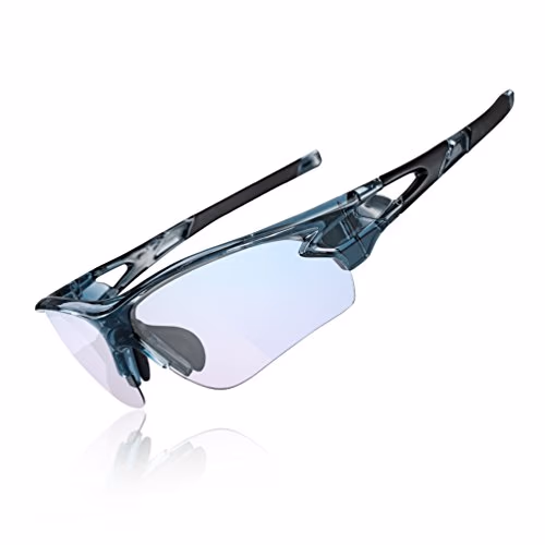 ROCKBROS Lunettes de Soleil Sport Photochromiques Homme Femme Vélo VTT Running Cyclisme Verres PC UV400 Ultra Léger
