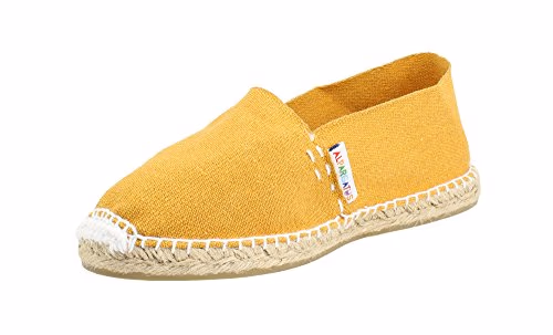 Espadrille Fil de Coton Blanche Classique Moutarde (Size EU 43)
